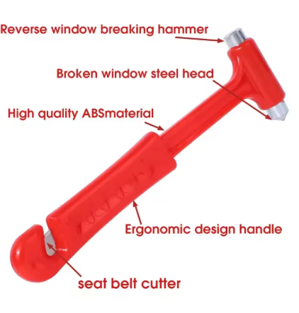 Martillo para romper ventanas de automóviles, autobuses, camiones, escape de emergencia, martillo de seguridad, rompevidrios, cortador de cinturón de seguridad